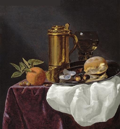 simon luttichuys Bread and an Orange resting on a Draped Ledge Norge oil painting art